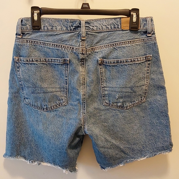 American Eagle Light Blue Distressed Denim Shorts - Picture 2 of 6